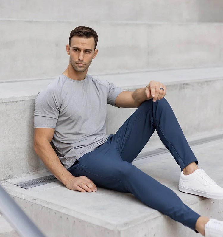 Mens Casual Stretch Pants Breathable Relaxed Fit