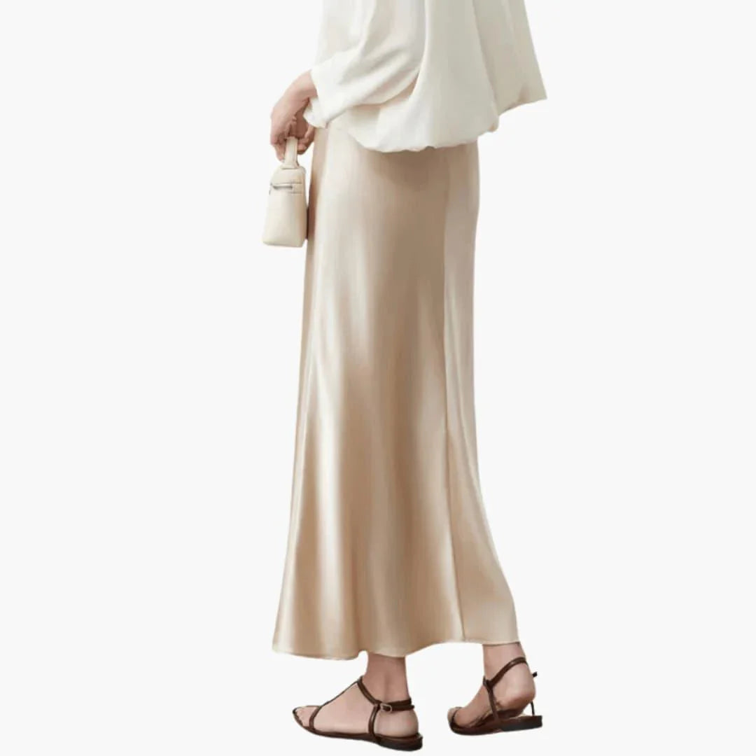 Womens High Waist Skirt with Finished Hem