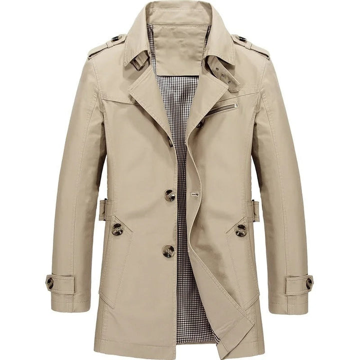 Mens Trench Coat Waterproof Classic Fit