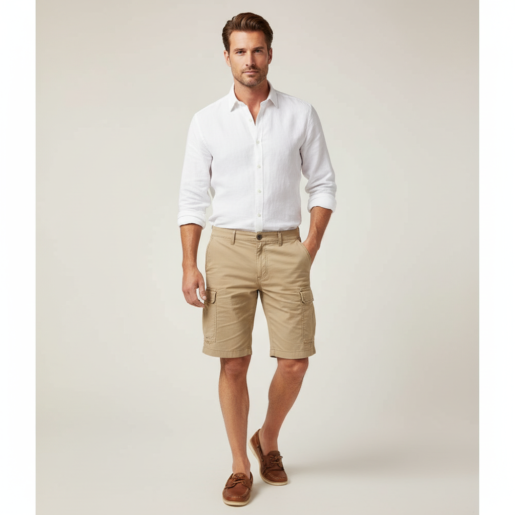 Mens Cargo Shorts Lightweight Summer Fit