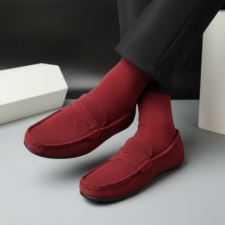 Mens Loafers Suede Upper Cushioned Insole