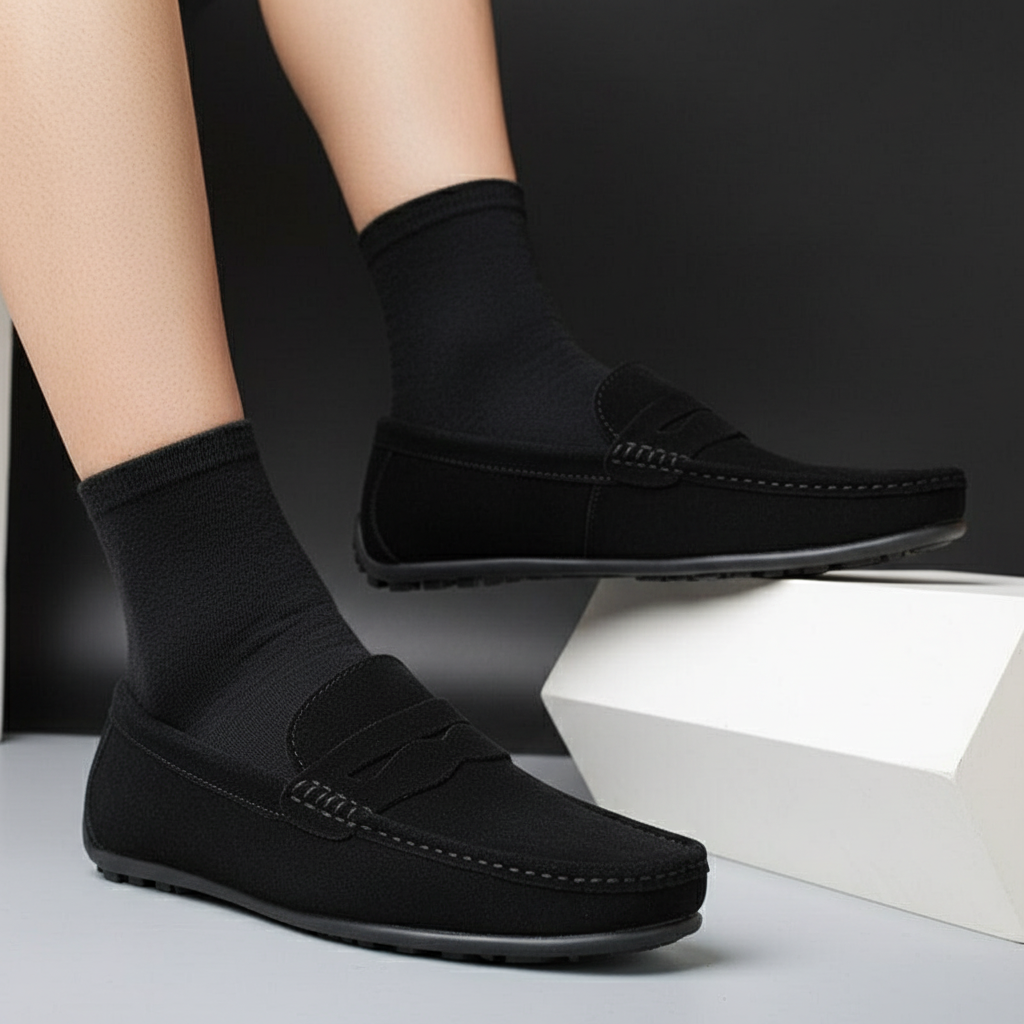 Mens Loafers Suede Upper Cushioned Insole