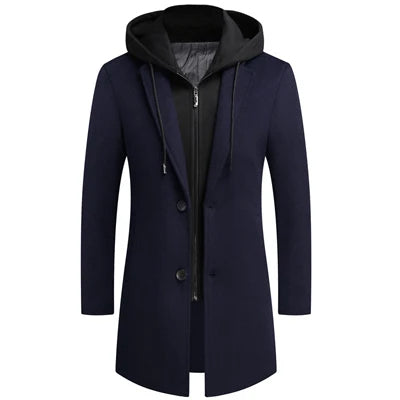 Womens Double Layer Hooded Coat Classic Fit