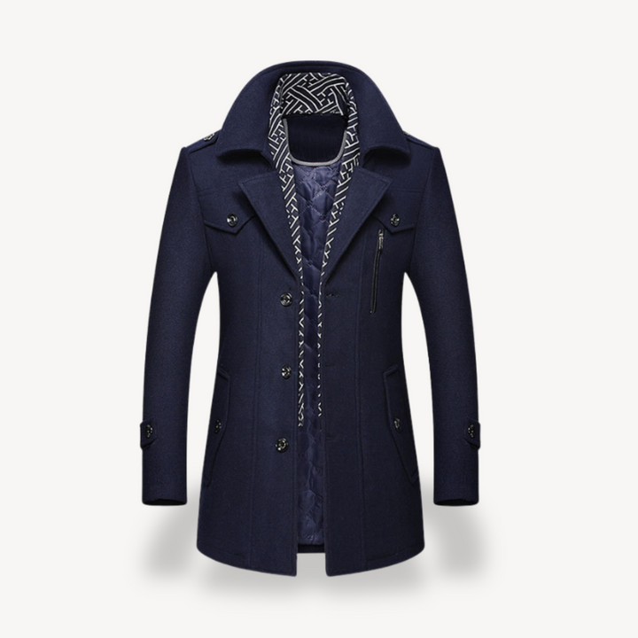 Mens Peacoat with Fleece Lining Classic Fit