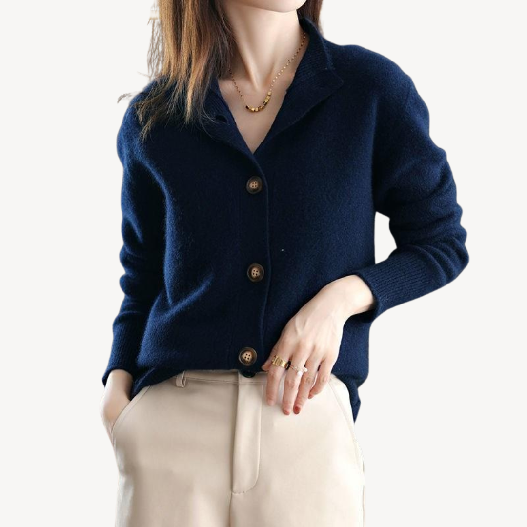 Womens Knit Sweater Soft Button-Down Fit