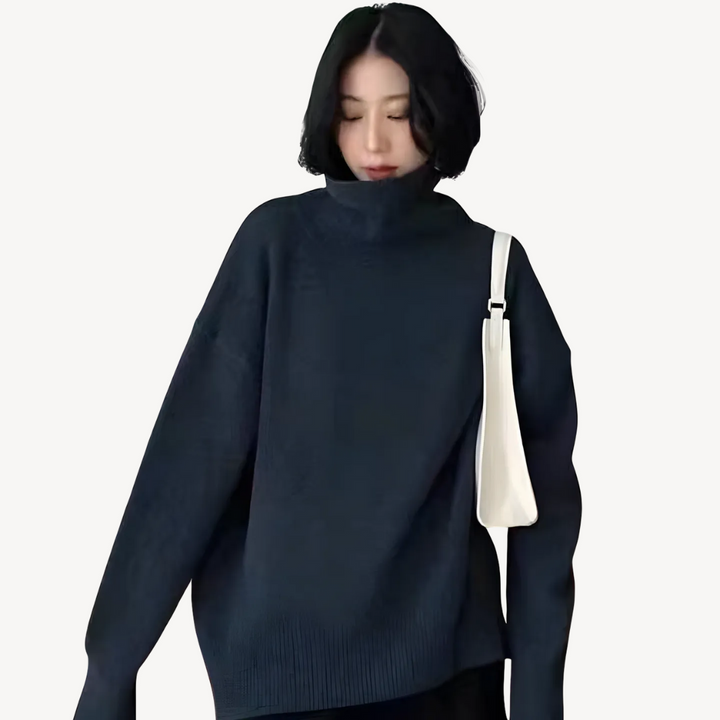 Womens Knit Turtleneck Sweater Soft Fabric
