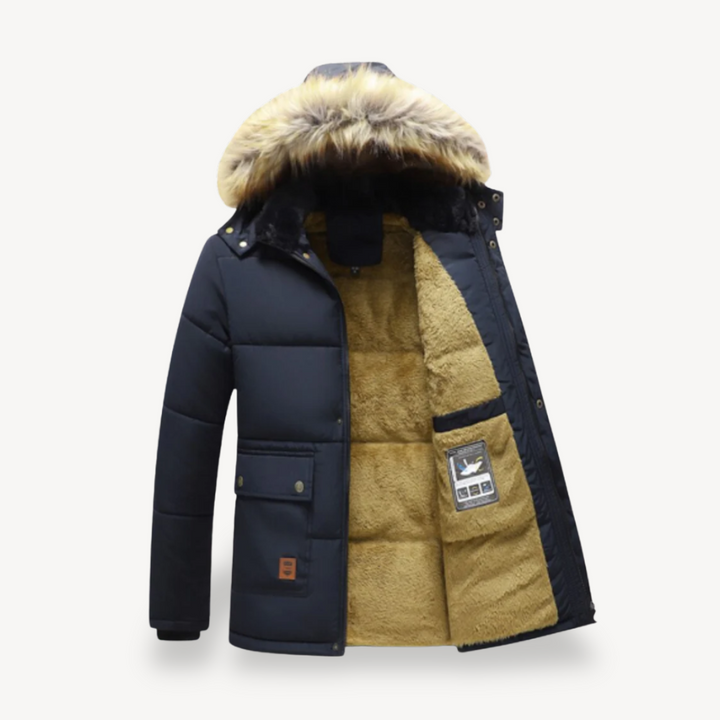 Mens Parka Jacket Faux Fur Lined Regular Fit - BritishMode