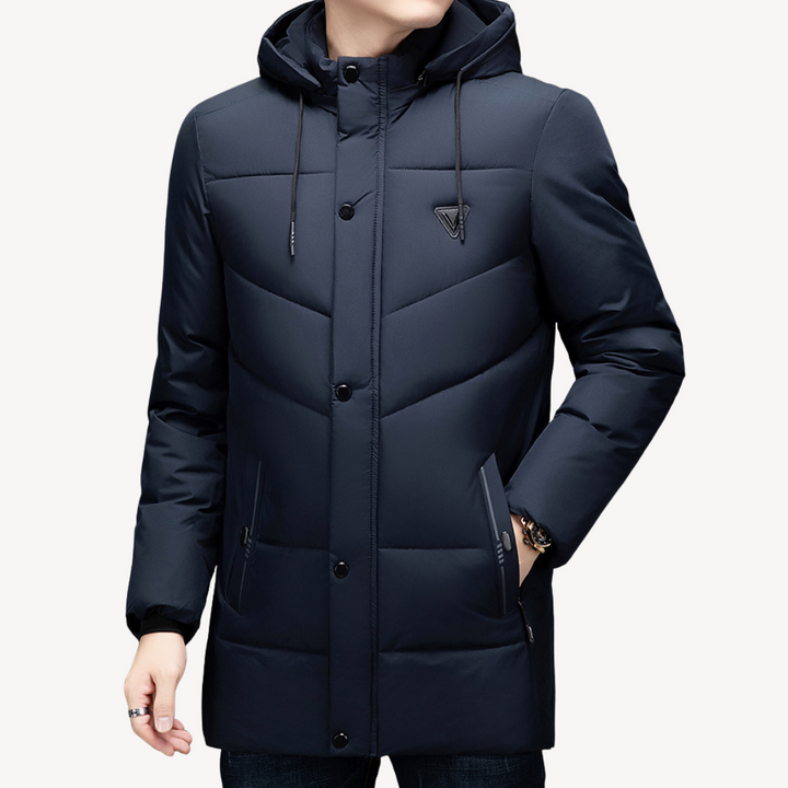 Mens Puffer Jacket Waterproof Hooded Winter Coat - BritishMode