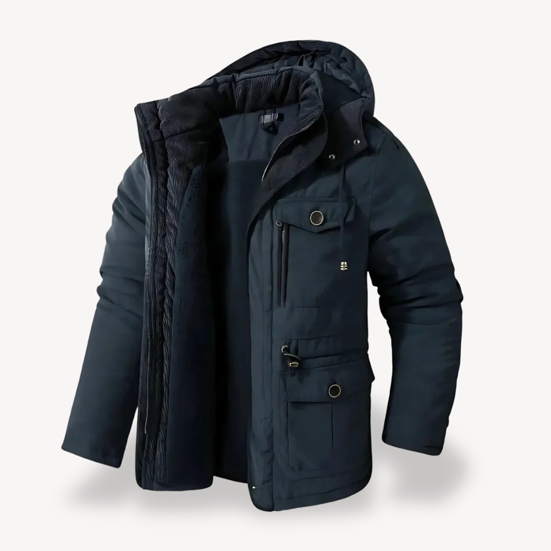 Mens Waterproof Parka Jacket Fur-Lined Warm