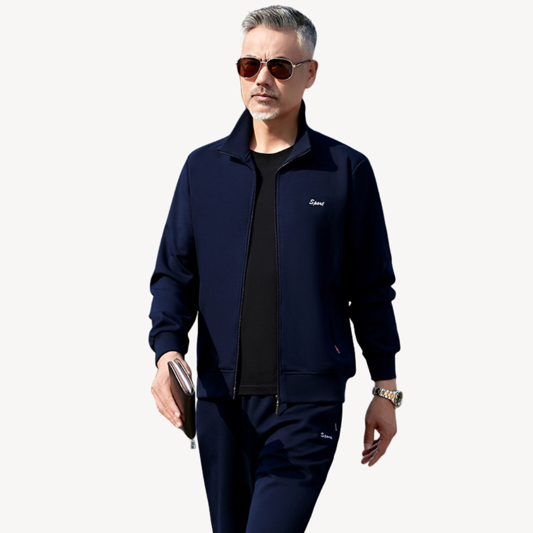 Mens Tracksuit Set with Zipper Closure