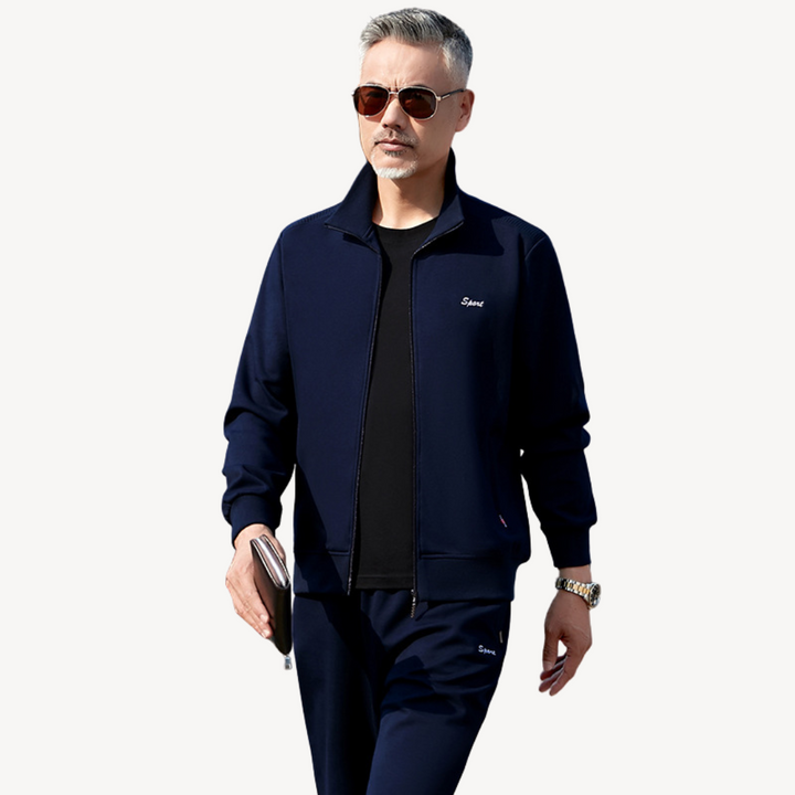 Mens Tracksuit Set with Zipper Closure
