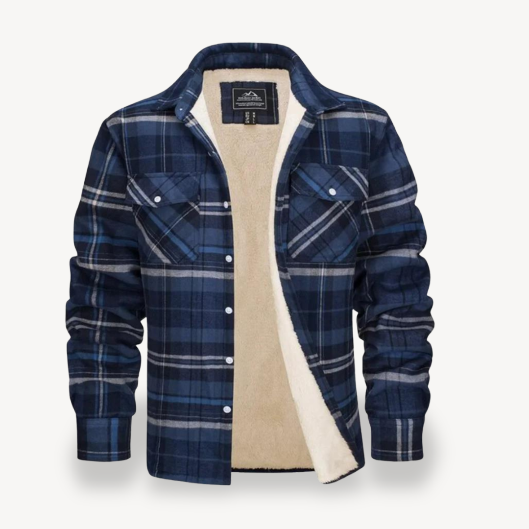 Mens Flannel Shirt with Sherpa Fleece Lining Relaxed Fit