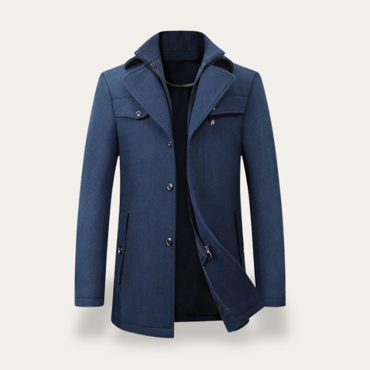 Mens Winter Coat Jacket with Stand Collar