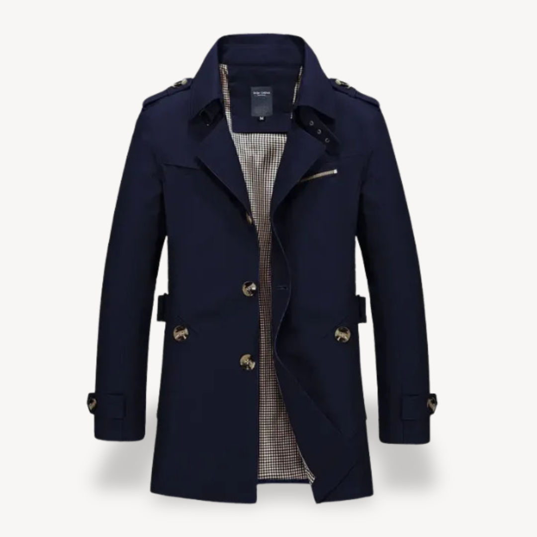 Mens Trench Coat Casual Slim Fit
