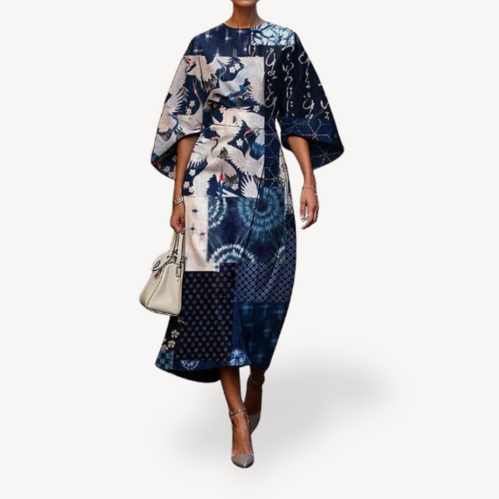Womens Midi Dress Floral Print Lightweight