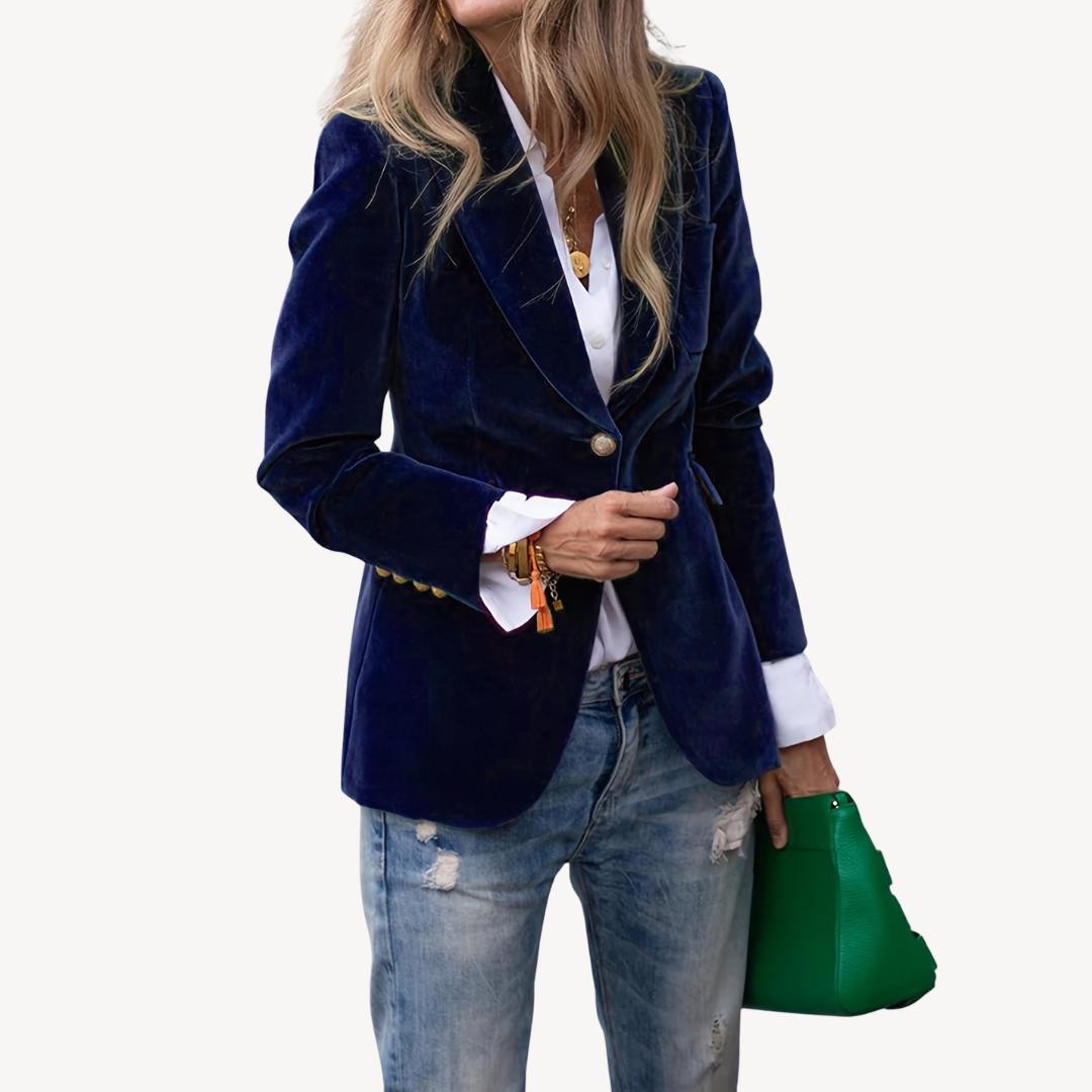 Womens Blazer Velvet Tailored Fit