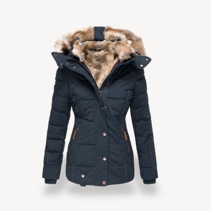 Womens Puffer Jacket Faux Fur Lined Regular Fit