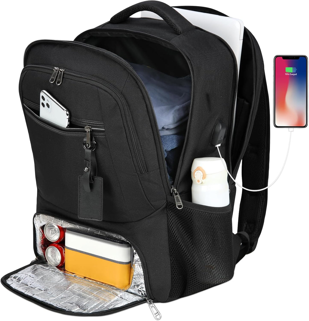 Unisex Laptop Backpack Waterproof with USB Port Multi-Compartment