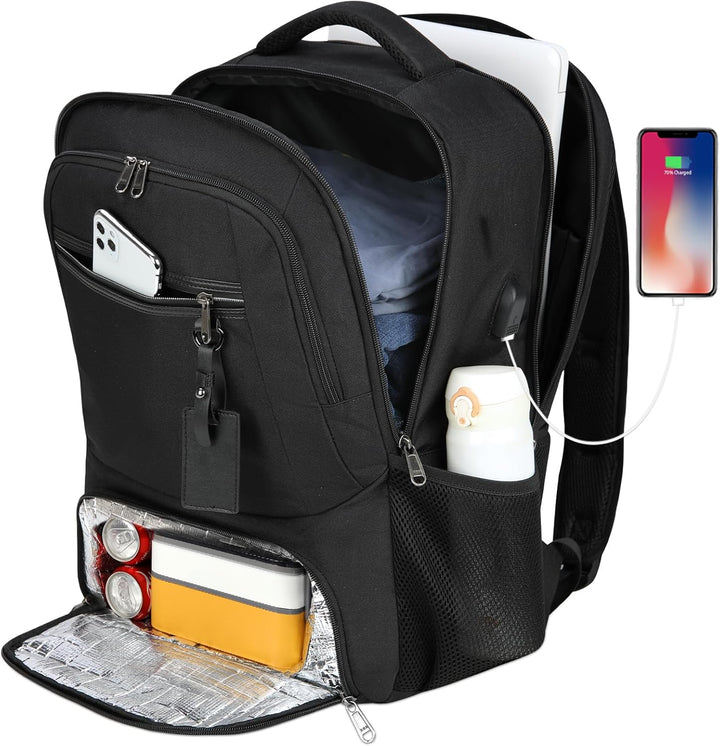 Unisex Laptop Backpack Waterproof with USB Port Multi-Compartment