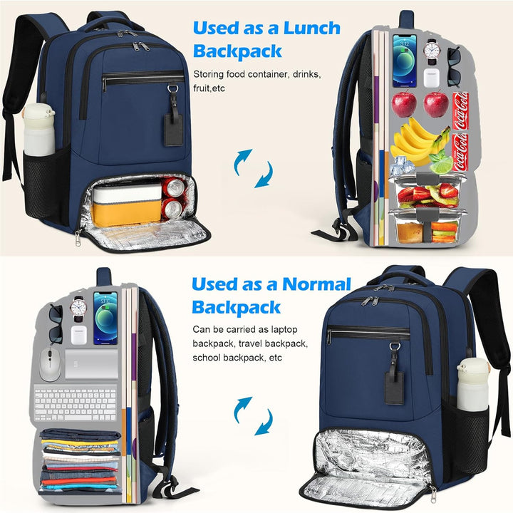 Unisex Laptop Backpack Waterproof with USB Port Multi-Compartment