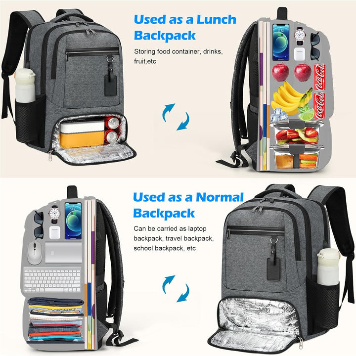 Unisex Laptop Backpack Waterproof with USB Port Multi-Compartment
