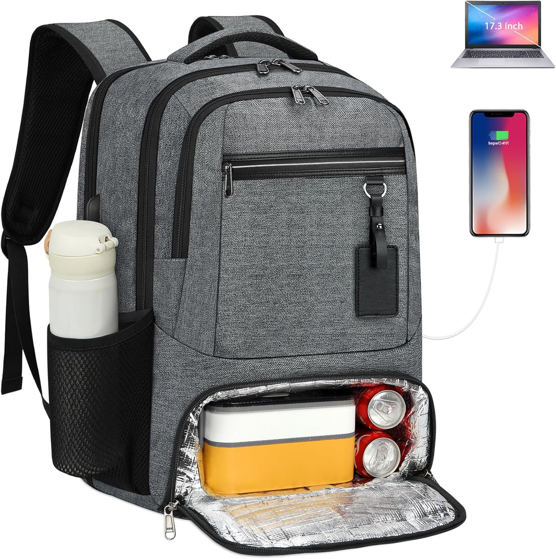 Unisex Laptop Backpack Waterproof with USB Port Multi-Compartment - BritishMode