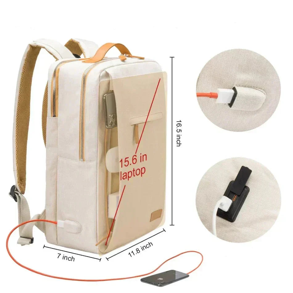 Unisex Backpack with Laptop Compartment and USB Charging Port