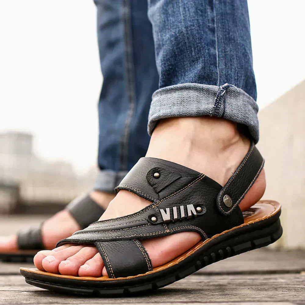 Mens Leather Sandals Summer Casual - BritishMode