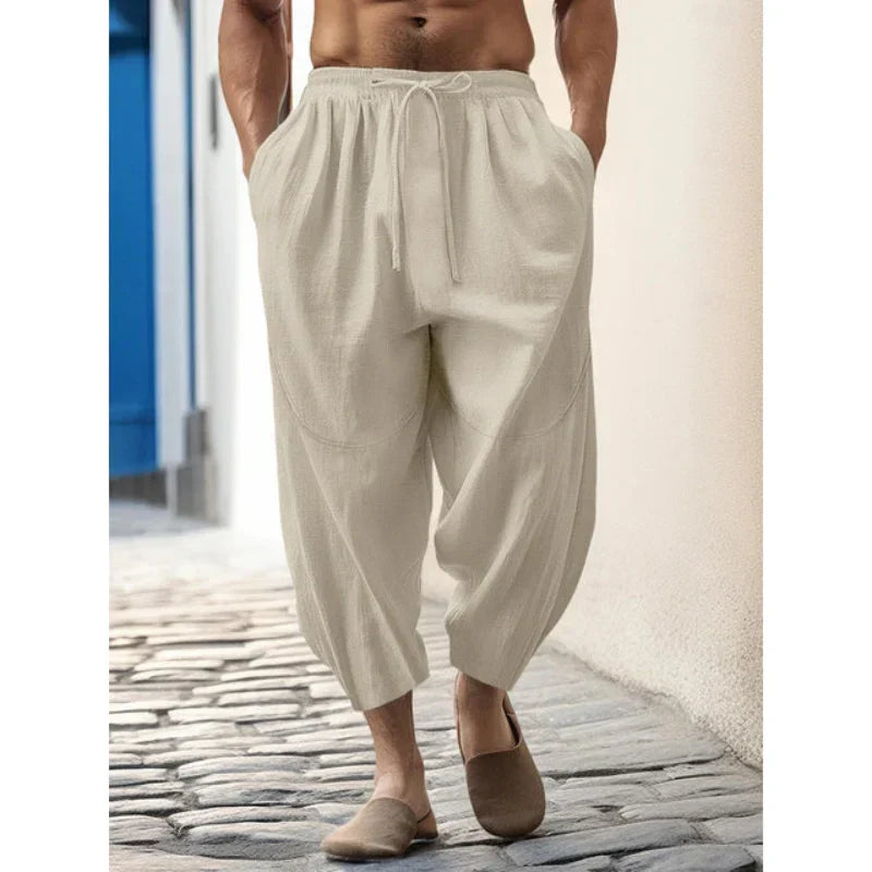 Mens Casual Pants Breathable Summer Fit