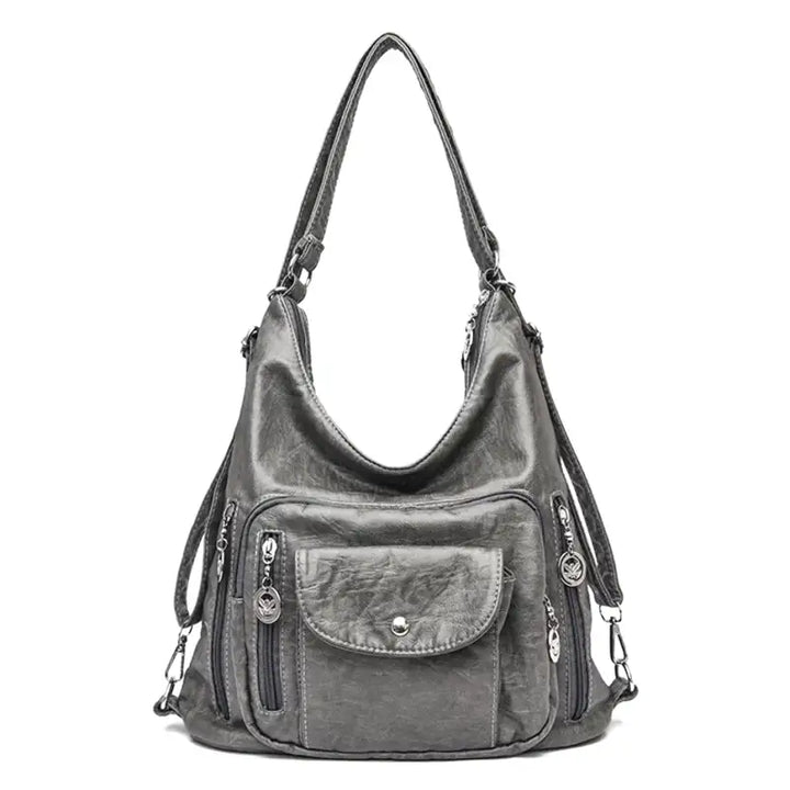 Womens Leather Handbag Multiple Pocket Design
