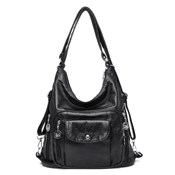 Womens Leather Handbag Multiple Pocket Design
