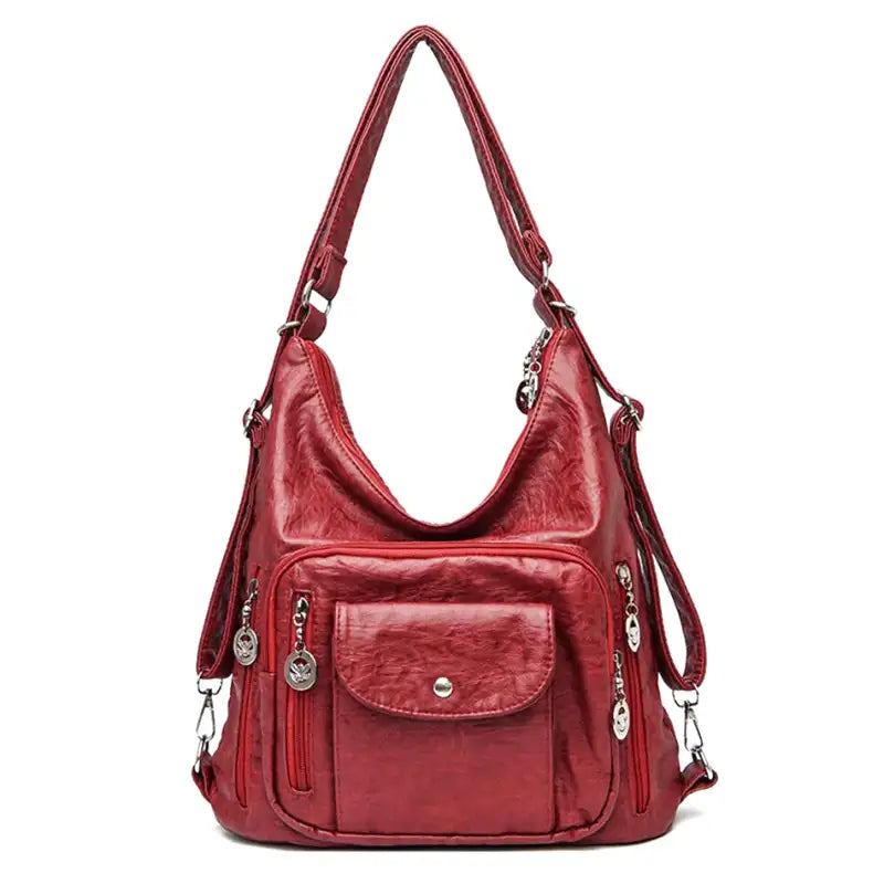 Womens Leather Handbag Multiple Pocket Design - BritishMode