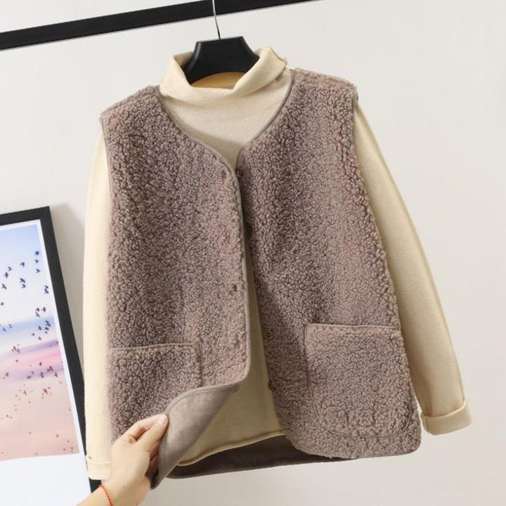 Womens Relaxed Fit Open Front Vest