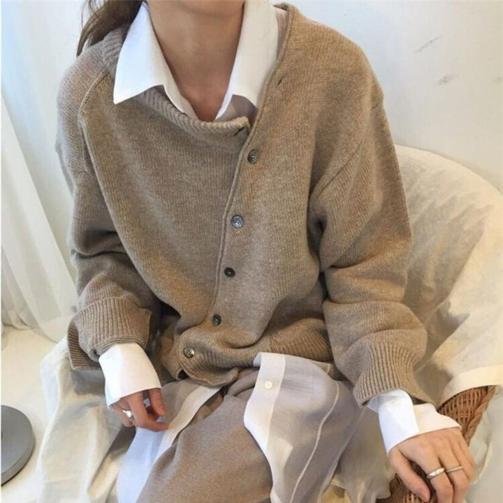 Womens Wrap Cardigan Soft Knit Relaxed Fit