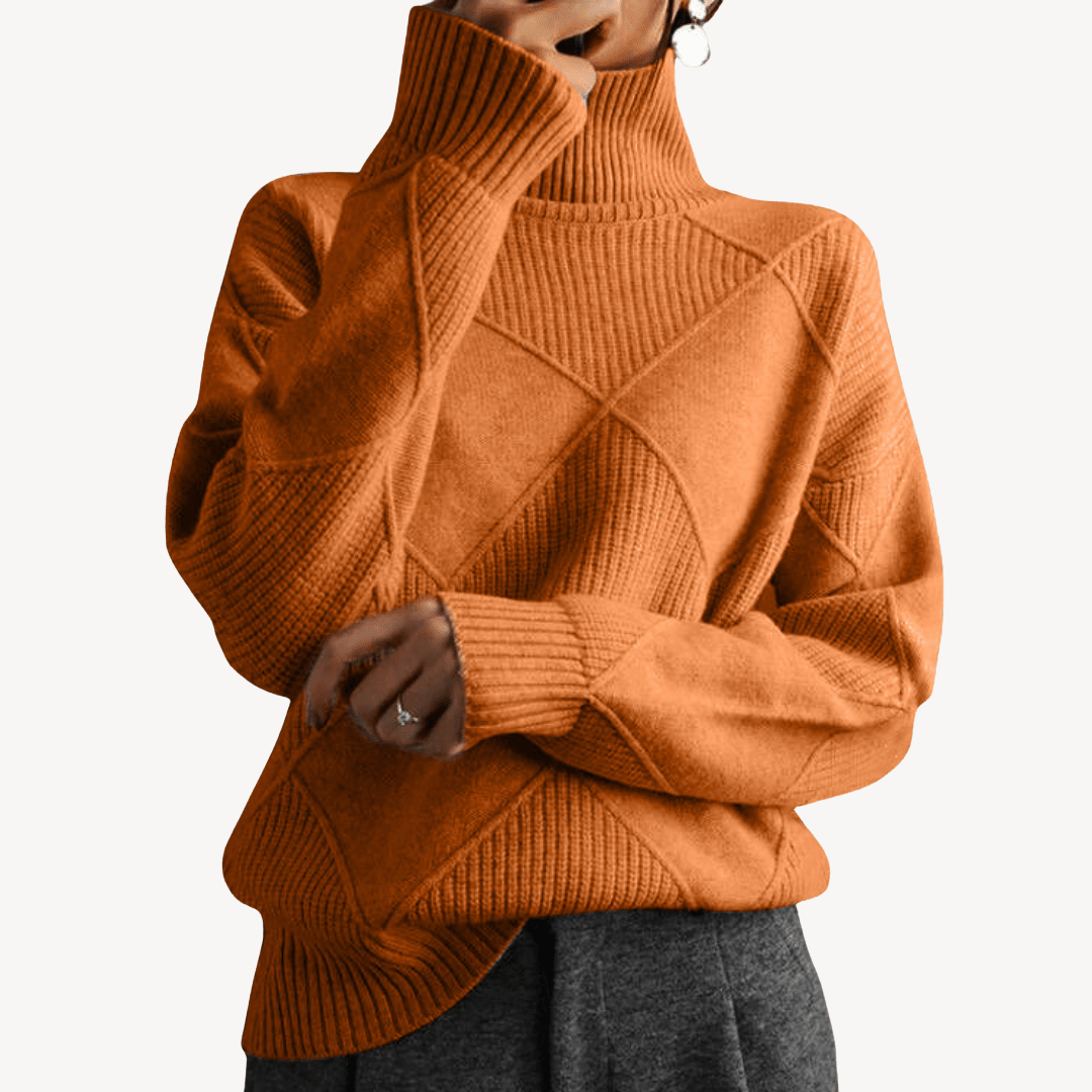 Womens Knit Turtleneck Sweater Slim Fit
