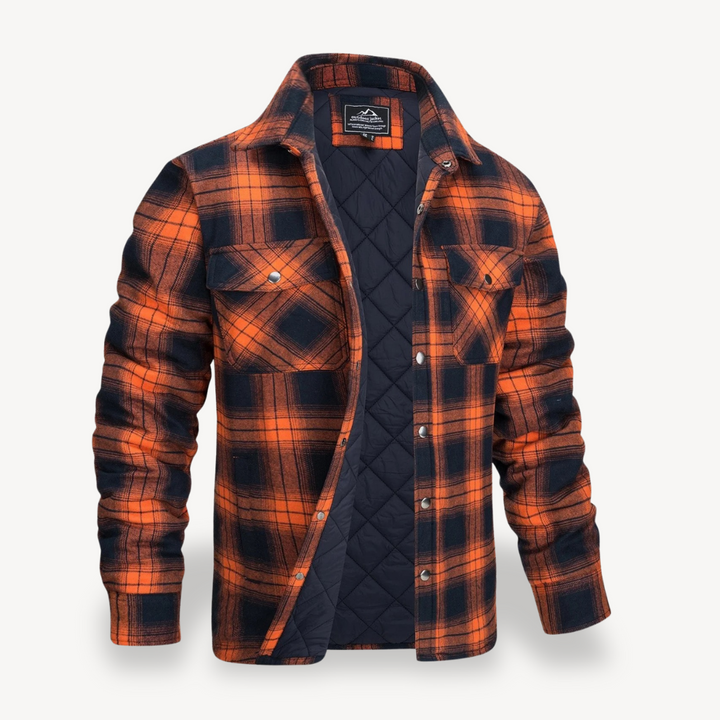 Mens Jacket Fleece Lined Plaid Pattern