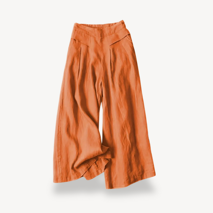 Womens Linen Culottes Wide Leg Relaxed Fit