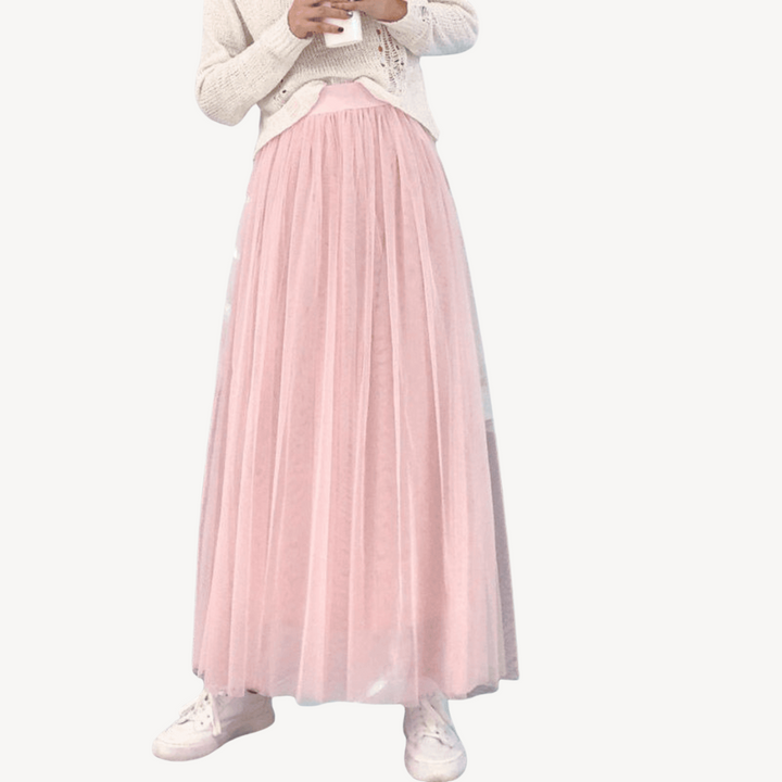 Womens Maxi Skirt Tulle Layered Flowy