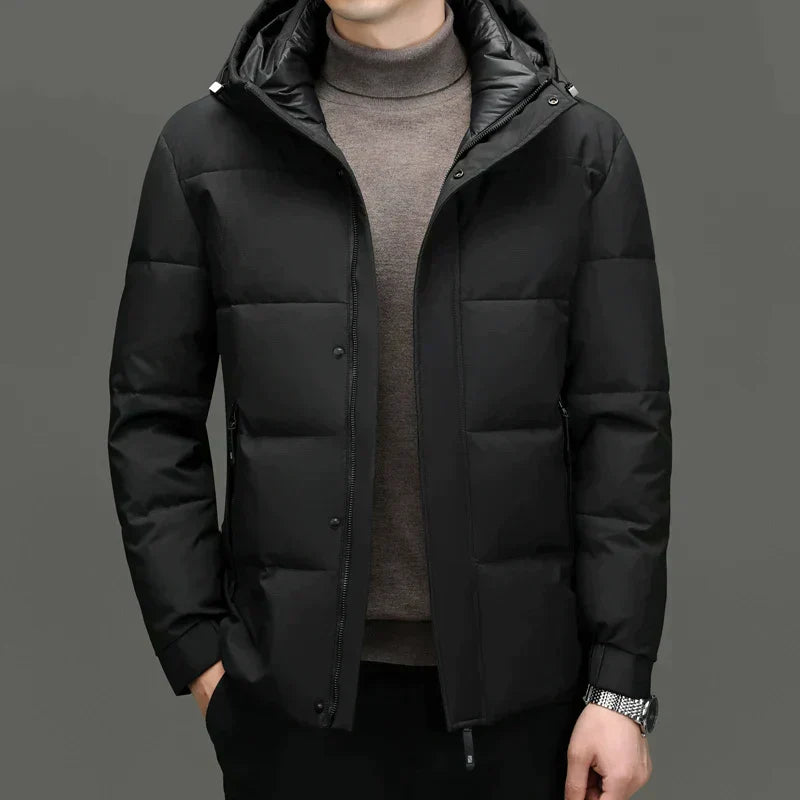 Mens Padded Jacket with Hood Quilted Fit
