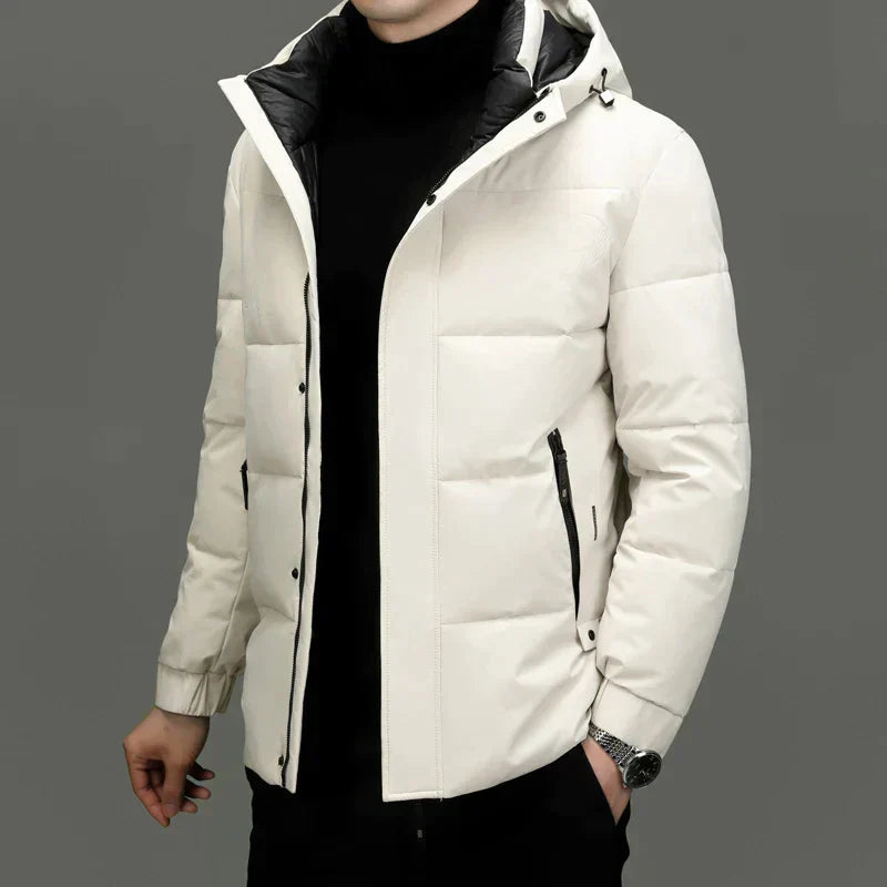 Mens Padded Jacket with Hood Quilted Fit