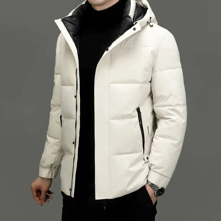 Mens Padded Jacket with Hood Quilted Fit