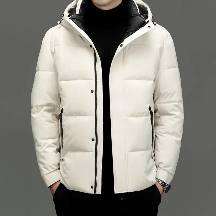 Mens Padded Jacket with Hood Quilted Fit - BritishMode