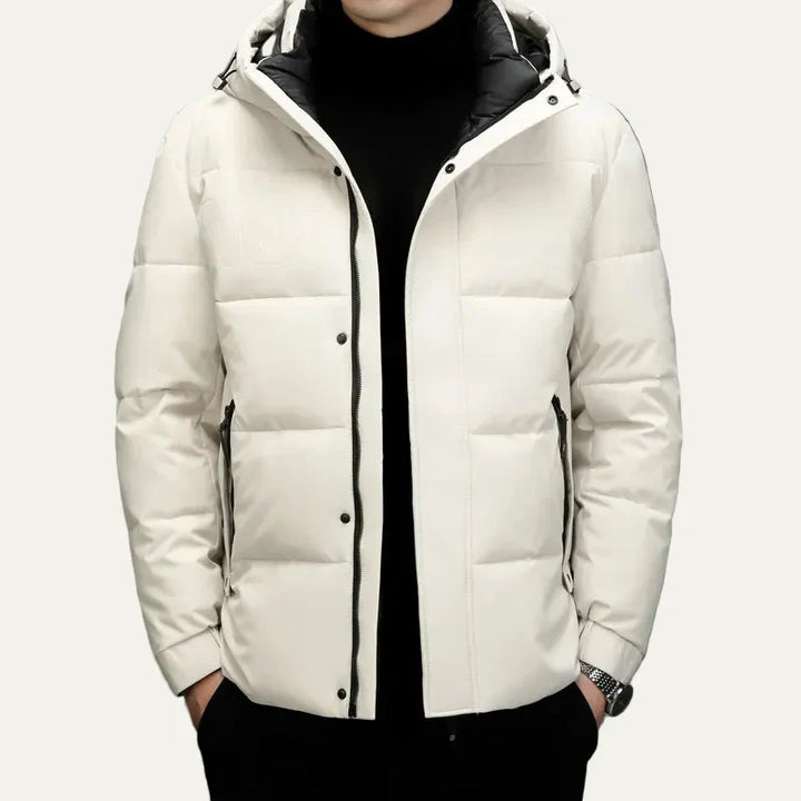 Mens Quilted Puffer Jacket with Hood Modern Fit - BritishMode