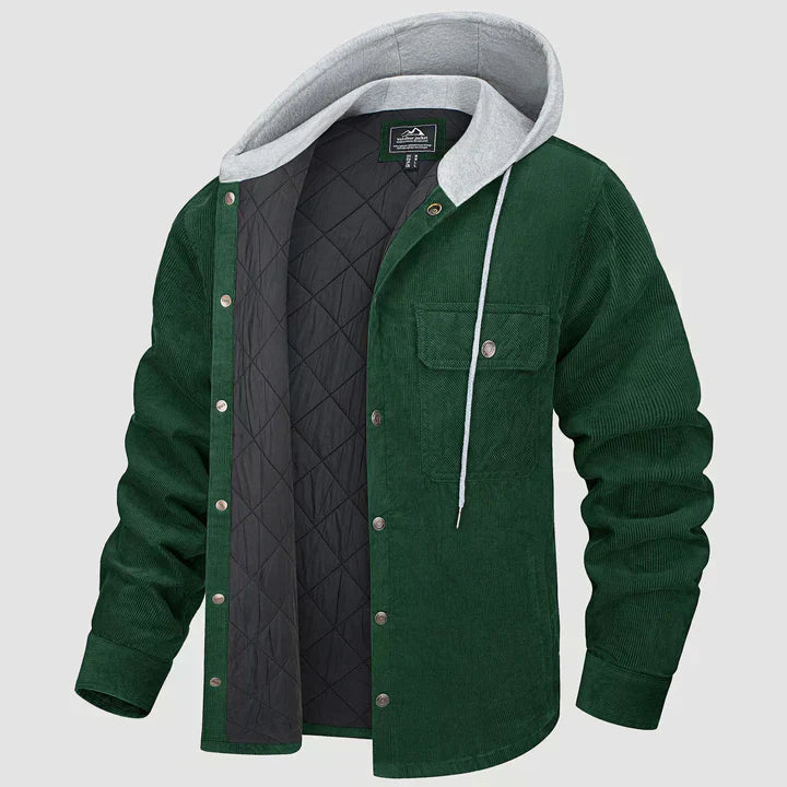Mens Padded Jacket with Hood Insulated Warm Fit