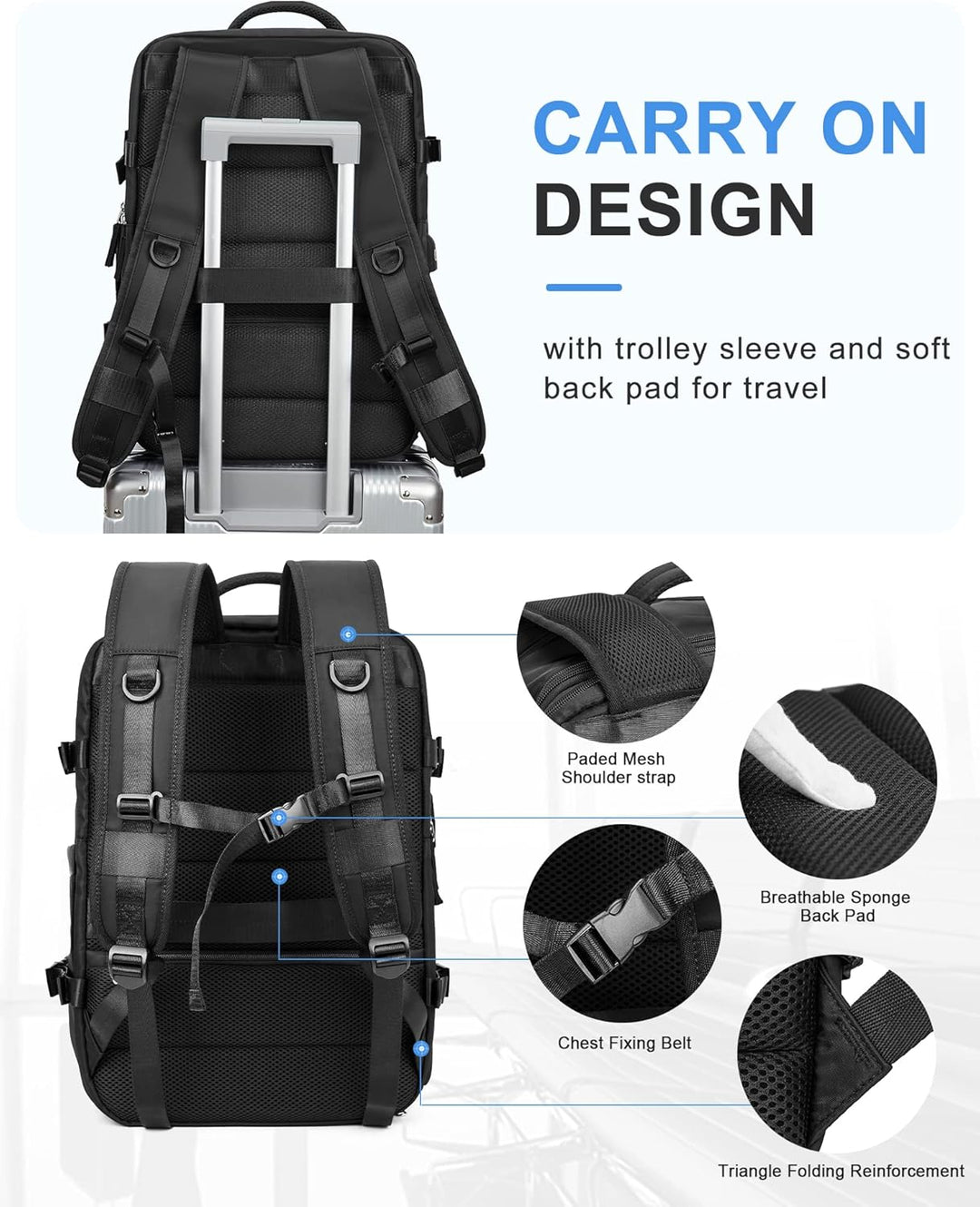 Unisex Laptop Carry Bag Multi-Compartment Adjustable Shoulder Strap