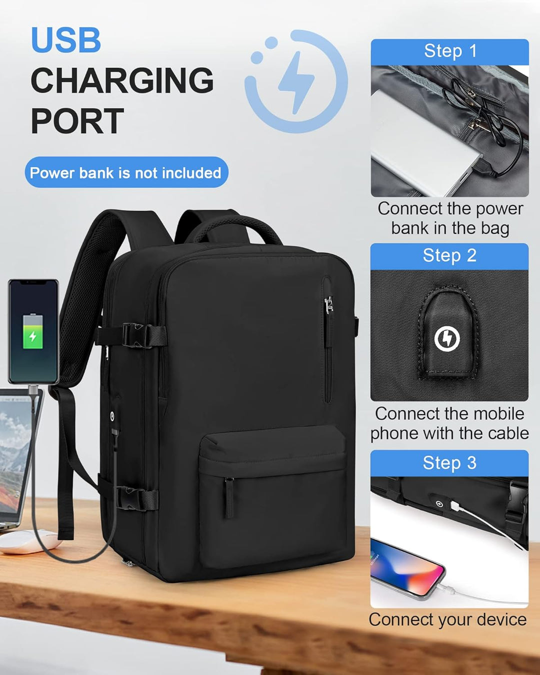 Unisex Laptop Carry Bag Multi-Compartment Adjustable Shoulder Strap