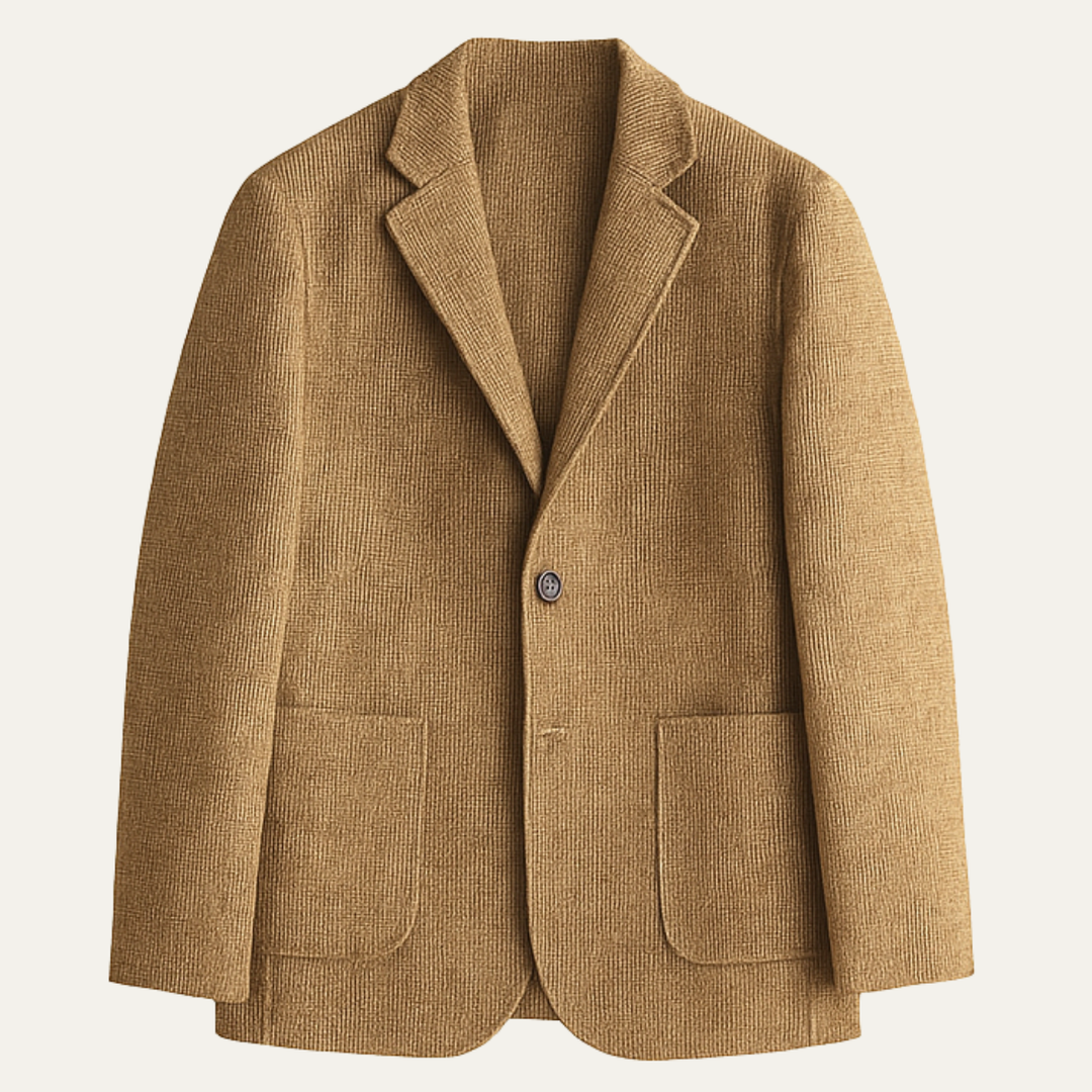 Mens Wool Tweed Blazer Checked Classic Fit - BritishMode