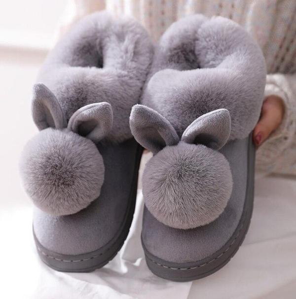 Womens Bunny Slippers Plush Comfortable Fit