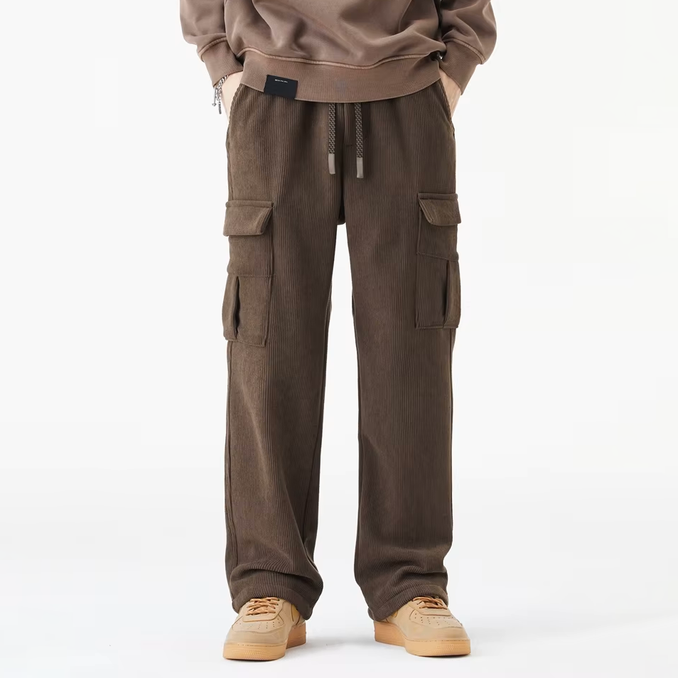 Mens Corduroy Pants Fleece Lined Warm Fit