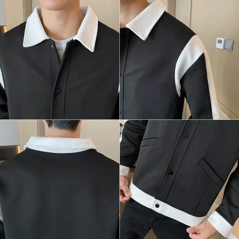 Mens Patchwork Jacket Casual Fit
